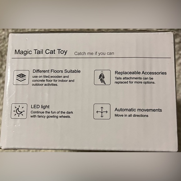 Magic Tail Cat Toy Catch Me If You Can for Indoor Cats With Light & Feathers NEW - Picture 3 of 4